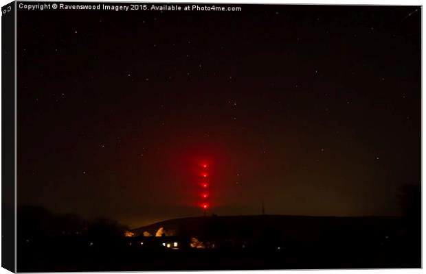  Caradon Mast and Minions by Night Canvas Print by Ravenswood Imagery