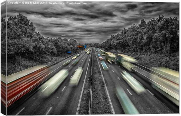 A Flash of Colour in the Rush Hour  Canvas Print by mark sykes