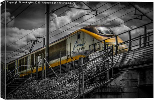 Eurostar - A Close Up As It Passes Overhead Canvas Print by mark sykes
