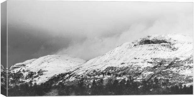 Ochils covered in Snow Canvas Print by Jade Scott