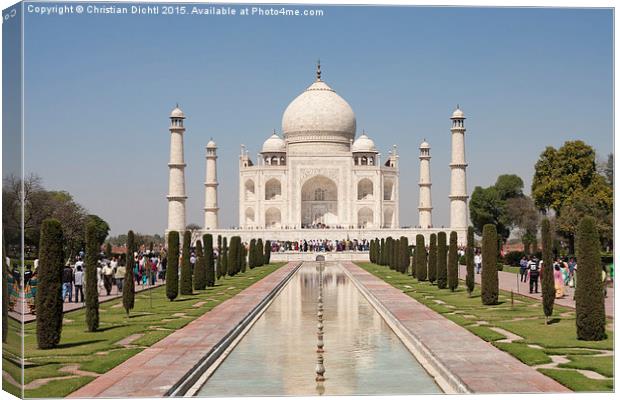  Taj Mahal, India, Agra Canvas Print by Christian Dichtl