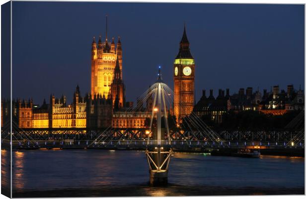 Houses of parliament at night Canvas Print by tim miller