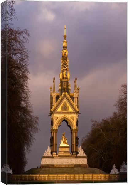 albert memorial lit by warm sunlight Canvas Print by tim miller