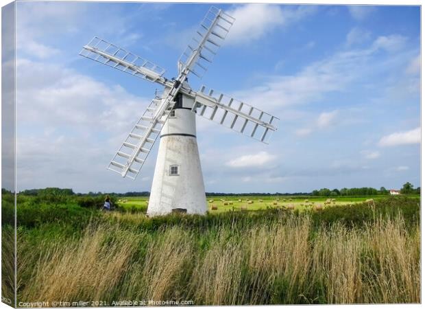 Thurne Windmill Canvas Print by tim miller