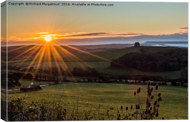 Sunrise at Abbotsbury Hill Canvas Print by Richard Murgatroyd