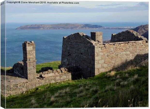 Great Orme over quarry building Canvas Print by Claire Merchant