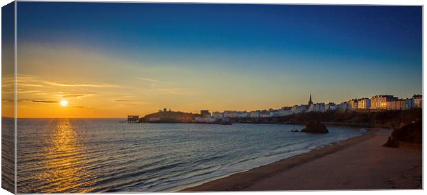  Tenby Harbour Sunrise, Tenby Pembrokeshire Canvas Print by Meurig Pembrokeshire