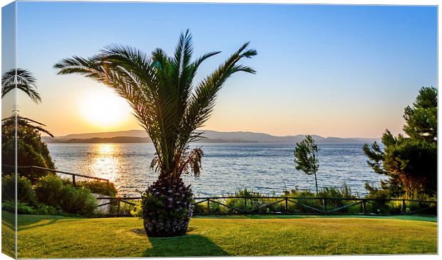 Sunset over Paleostafida Bay, Kefalonia Canvas Print by Naylor's Photography