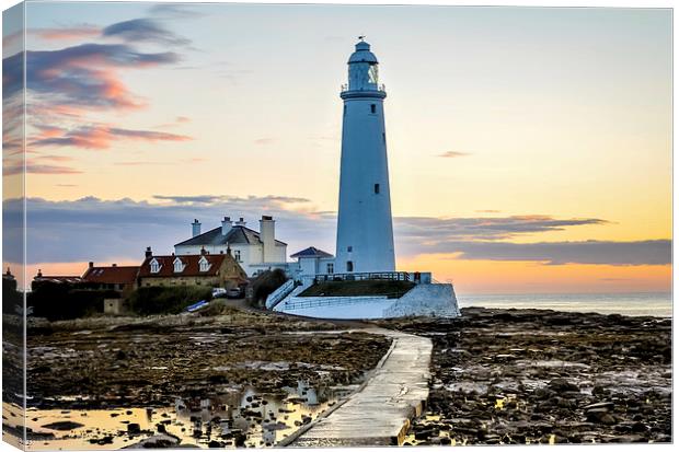 St. Mary's Lighthouse Standing Proudly Canvas Print by Naylor's Photography