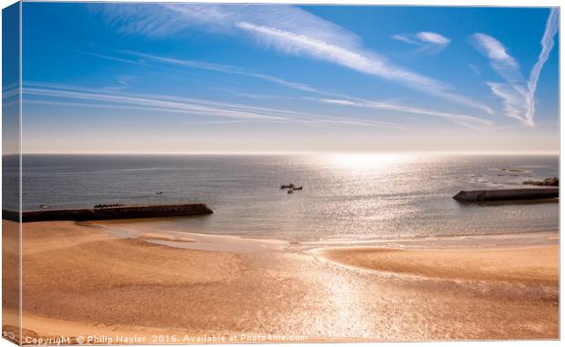 Sunshine at Cullercoats Bay  Canvas Print by Naylor's Photography