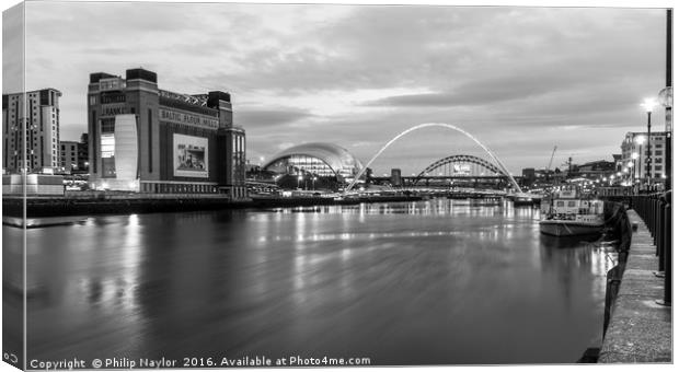 The Baltic Flour Mill by the River Tyne Canvas Print by Naylor's Photography