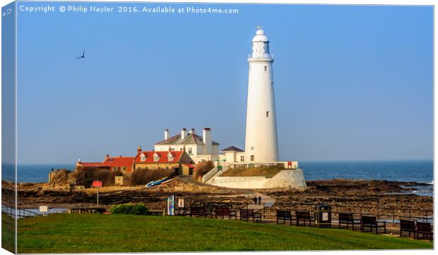  St Marys Island and Lighthouse  Canvas Print by Naylor's Photography