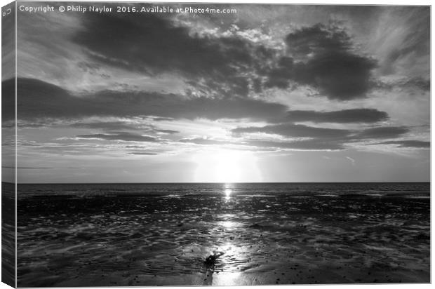 Sunset Glory in Mono........ Canvas Print by Naylor's Photography
