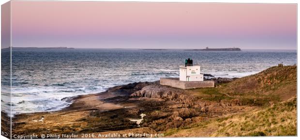 The Bamburgh Lighthouse........... Canvas Print by Naylor's Photography