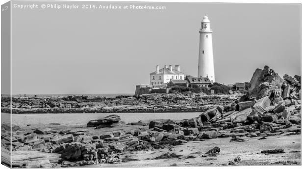 The Lighthouse in mono............... Canvas Print by Naylor's Photography