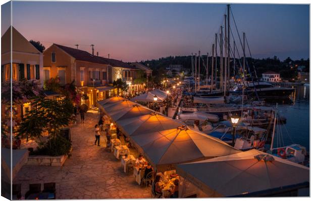 Fiskardo by Night.................. Canvas Print by Naylor's Photography