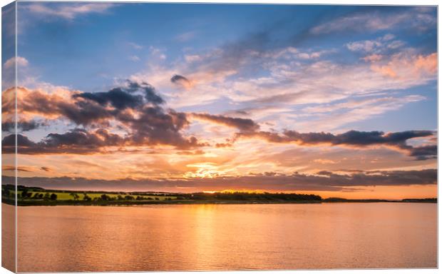 Sun Sets at Budle Bay........ Canvas Print by Naylor's Photography