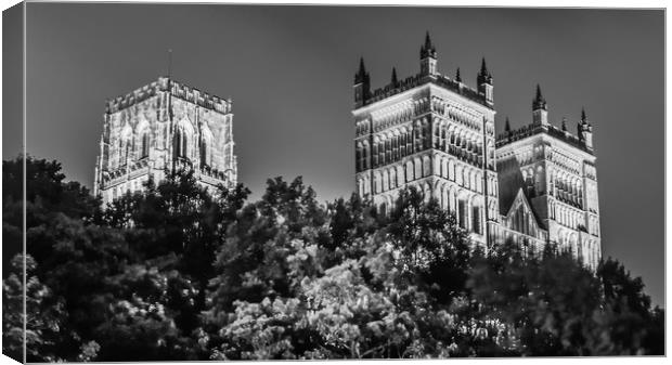 Night black and white at the Cathedral....... Canvas Print by Naylor's Photography