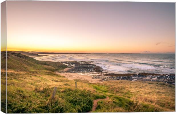 Beautiful Bamburgh Beach View Canvas Print by Naylor's Photography