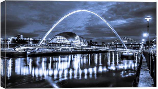 The Millennium Bridge all in Blue Canvas Print by Naylor's Photography