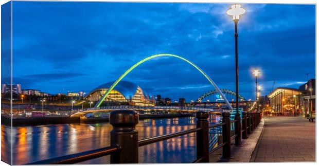 Newcastle Quayside at Night Canvas Print by Naylor's Photography
