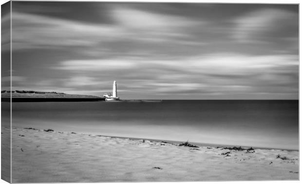 Dreamy St. Marys from The Beach Black & White Canvas Print by Naylor's Photography