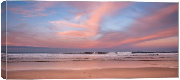 Sunset on Bamburgh beach Canvas Print by Naylor's Photography