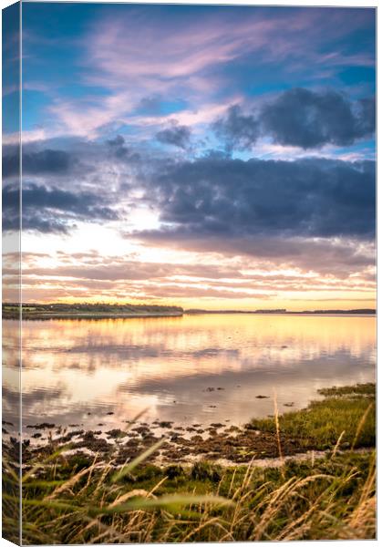 Sun setting at Budle Bay........ Canvas Print by Naylor's Photography