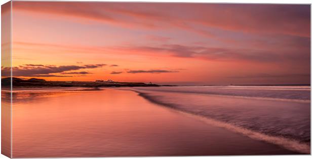 Red Sky at Bamburgh Beach Canvas Print by Naylor's Photography