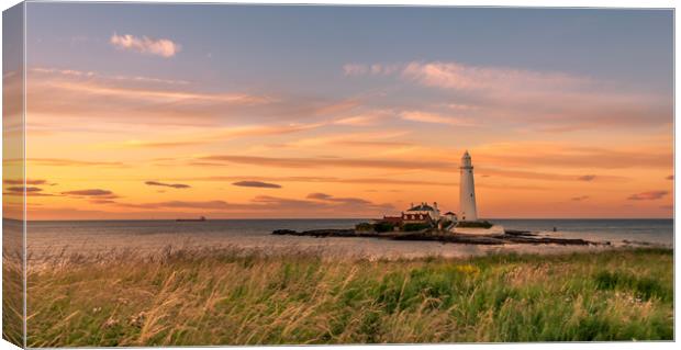 Sunset at St. Mary's Lighthouse Canvas Print by Naylor's Photography