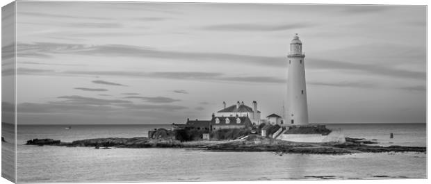 Sundown at St. Mary's Lighthouse in Mono Canvas Print by Naylor's Photography