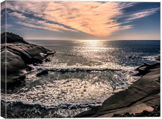 Beautiful sky view over the sea from Costa Adeje  Canvas Print by Naylor's Photography