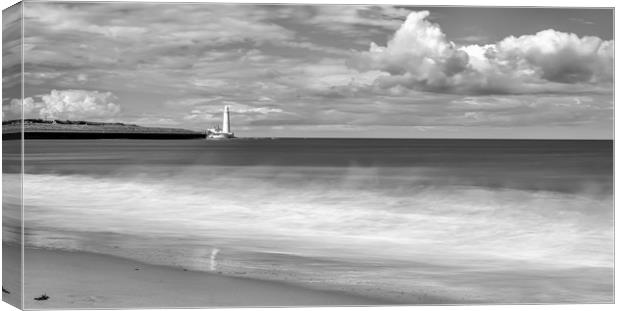 St Mary from the beach in mono Canvas Print by Naylor's Photography