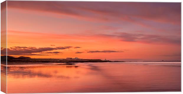 Beautiful Bamburgh Beach Sunset Canvas Print by Naylor's Photography