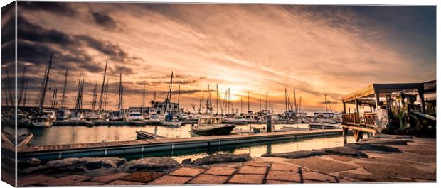 Sunset at Marina Rubicon  Canvas Print by Naylor's Photography