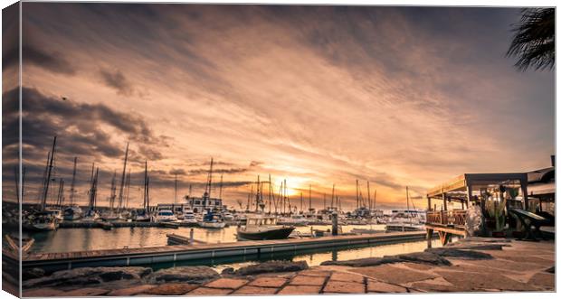 Marina Rubicon evening sunset Canvas Print by Naylor's Photography