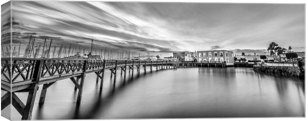 Boardwalk at the Marina Rubicon in Mono Canvas Print by Naylor's Photography