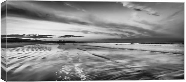 Northumberland Beach in Black and White Canvas Print by Naylor's Photography