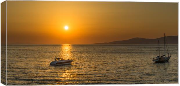 Mykonos Sunsetting Canvas Print by Naylor's Photography