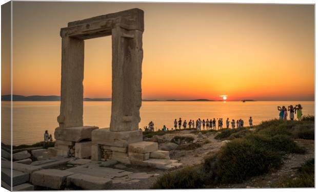 Sun Worship in Naxos Canvas Print by Naylor's Photography