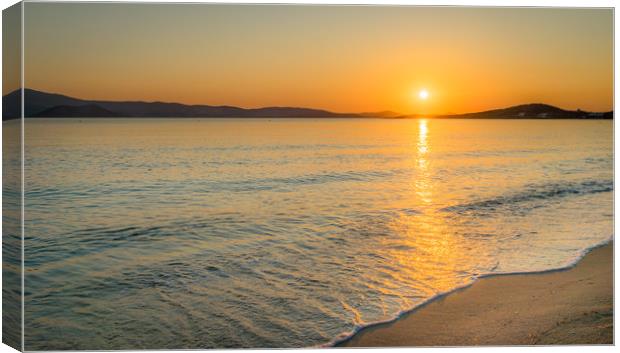 Sunset at Agia Anna Canvas Print by Naylor's Photography