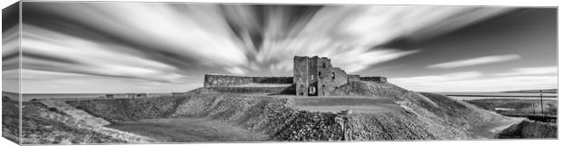 Tynemouth Castle mono Panorama Canvas Print by Naylor's Photography