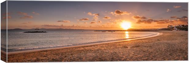 Playa Blanca Sunset Beach  Canvas Print by Naylor's Photography