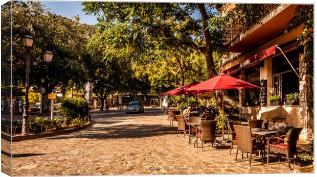 Cafe's in Valldemossa Canvas Print by Naylor's Photography