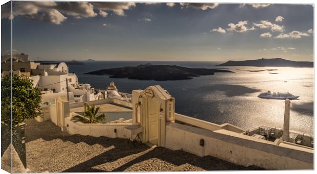 The View from Fira Canvas Print by Naylor's Photography