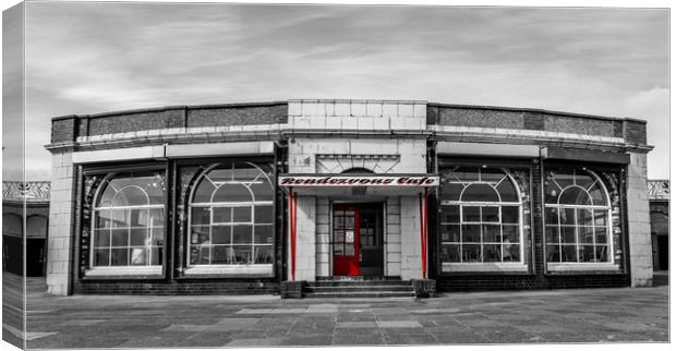 Rendezvous Cafe Beside the Sea Selective Colouring Canvas Print by Naylor's Photography