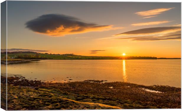 Photos of Northumberland - Budle Bay Sunset Canvas Print by Naylor's Photography