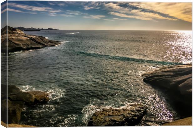 View over Costa Adeje Bay Canvas Print by Naylor's Photography