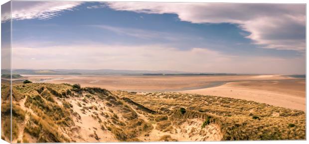 Panoramic from Budle Dunes Canvas Print by Naylor's Photography