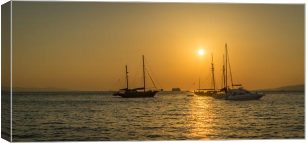 Sunset in Mykonos  Canvas Print by Naylor's Photography